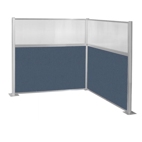 Pre-Configured Hush Panel Cubicle (L Shape) 6' x 6' W/ Window Ocean Fabric